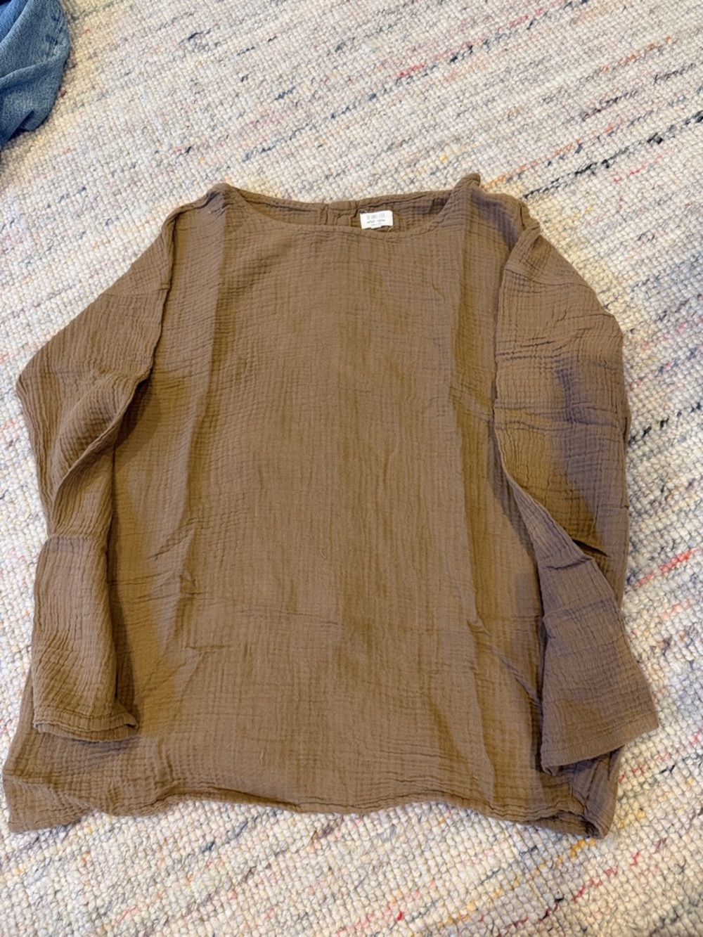 The Simple folk Women's Lightweight Brown Gauze Top 100% organic cotton